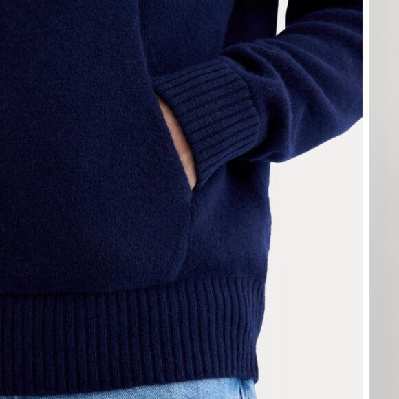 EVERLANE The Felted Merino Hoodie Men's Dark Navy Blue Small $148 - Picture 4 of 9